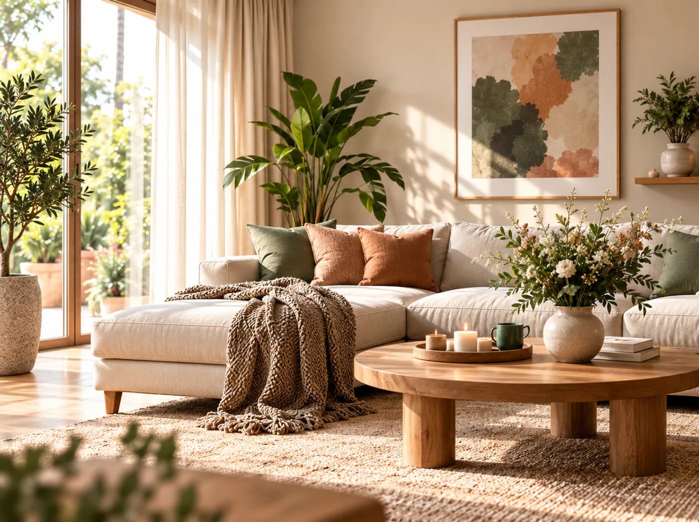 Voor en na: links een woonkamer zoals hij nu is, rechts dezelfde soort woonkamer opnieuw ingericht